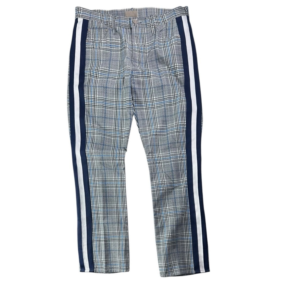 Mother The Insider Ankle Happy People Read and Drink Coffee Grey Blue Pant 28